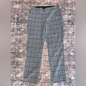 Nine West Side Zip Skinny Plaid Pants Size 10